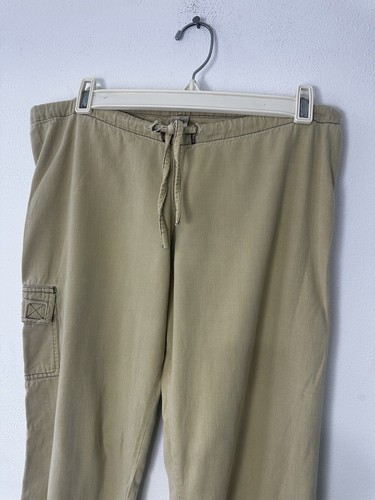 Vintage prAna Nylon Blend Tie Close Pants Womens Size M Yellow Made in USA - Picture 4 of 8