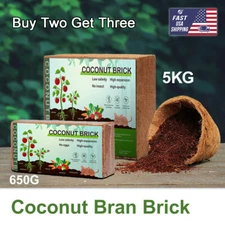 3-Pack Coco Coir Brick Fiber Growing Potting Soil Plant Growing Media 650G/5KG