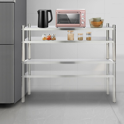 2/4/5-Tier Stainless Steel Shelf Rack,Kitchen Storage Shelving Unit Organizer