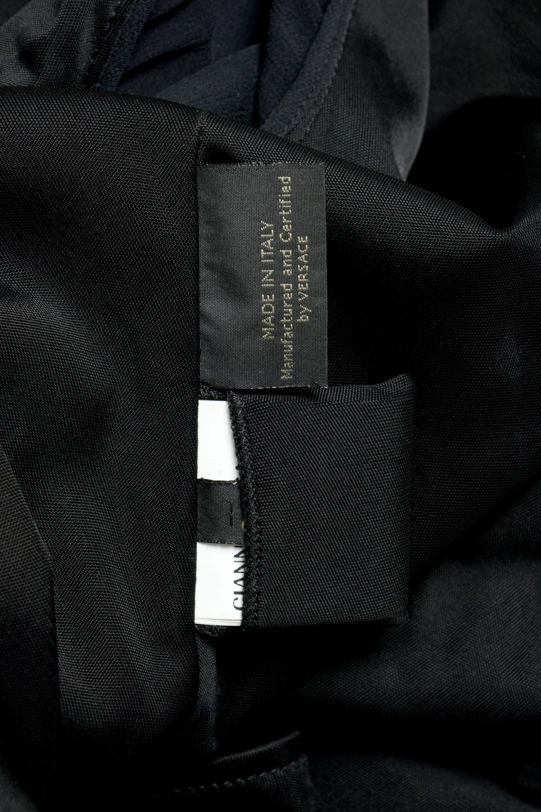 Maxi abito da sera Versace donna nero profondo collo a V posteriore US M IT 42