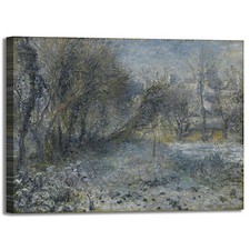 Renoir paesaggio con neve design quadro stampa tela dipinto telaio arredo casa