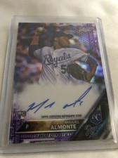2016 Topps Chrome RC Miguel Almonte Auto! Purple Ref /250! Royals Rookie Rare