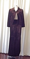 Vintage Isabell Gerhart Stunning brown Velvet Suit With Maxi Skirt