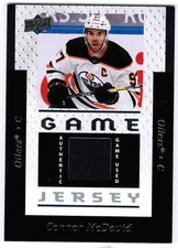 21/22 UD SERIES 1 CONNOR MCDAVID GJ25A6 GAME JERSEY 25TH ANNIVERSARY ACHIEVEMENT