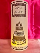 10 Personalized Paris Theme Eiffel Tower Birthday Luminaries Vellum Centerpieces