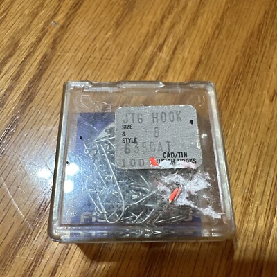Vintage Eagle Claw 635CAT Cad/Tin Size 8 Jig Hooks 100 Pack