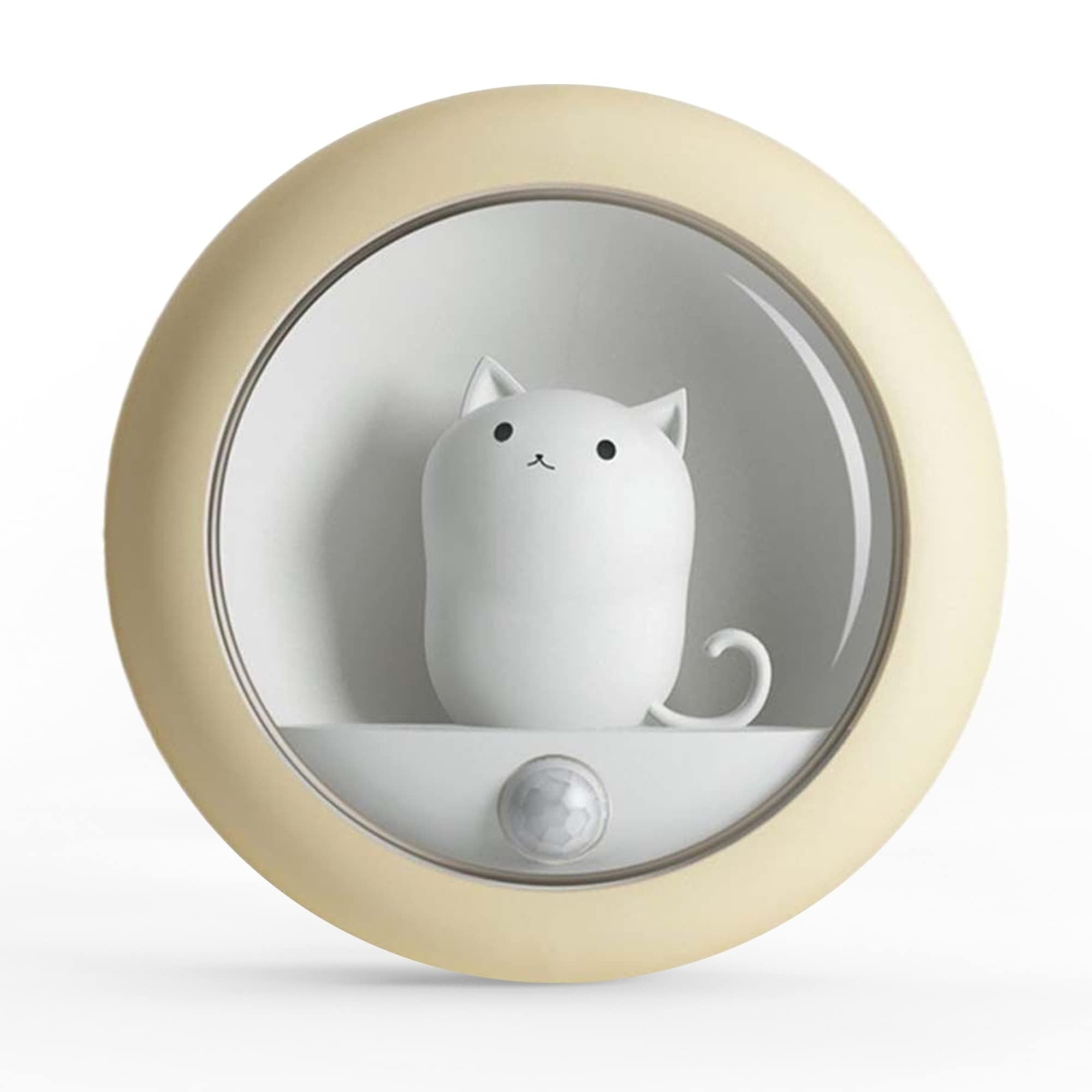 Cute Motion Sensor Cat Night Light Rechargeable LED Yellow Lamp by Dimma