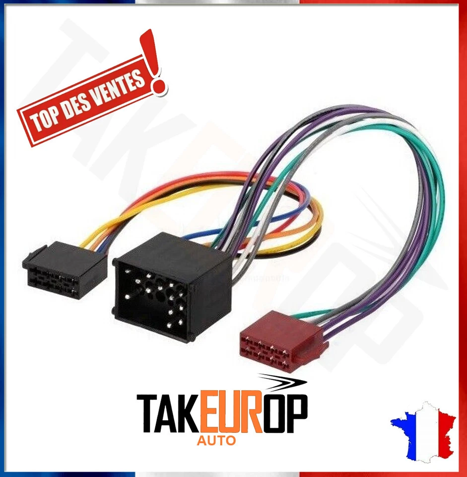 Cable Adaptateur pour prise Autoradio DIN ISO BMW 3, 5 Z3 E34 E36 E46 E39 - Photo 2/2