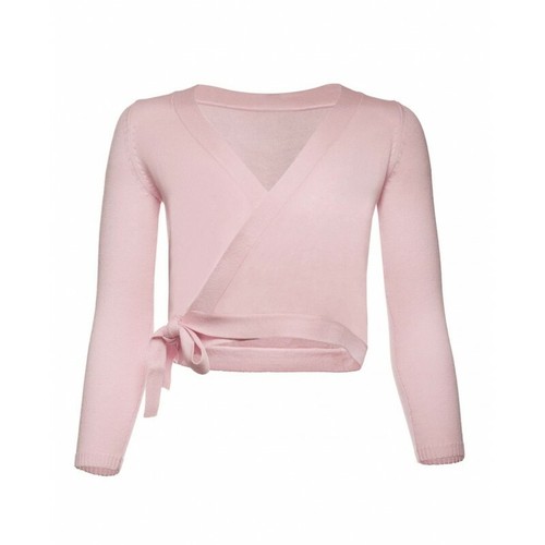 Cache-coeur Danse Classique Fille - Manches Longues - Devant Croisé Avec Ceinture - En Coton Doux - Pour Ballet, échauffement, Automne-hiver - Rouge - Taille 150