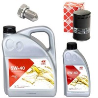 MotoröL Filter Set Febi SAE 5W-40 6 Liter + Schraube FüR Audi A4 Avant 8D5 380PS