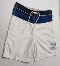 Hollister Men's Board Shorts Swim Trunks Tie Waist Sz S Blue White Lined