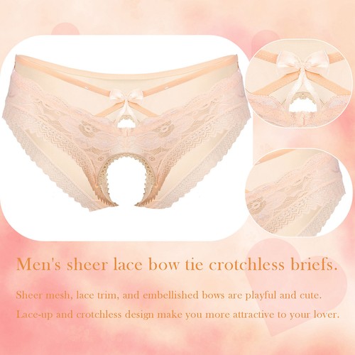 Freebily Men's Crotch-less Underpants Sissy Underwear See-Through Mesh AU - Picture 79 of 198