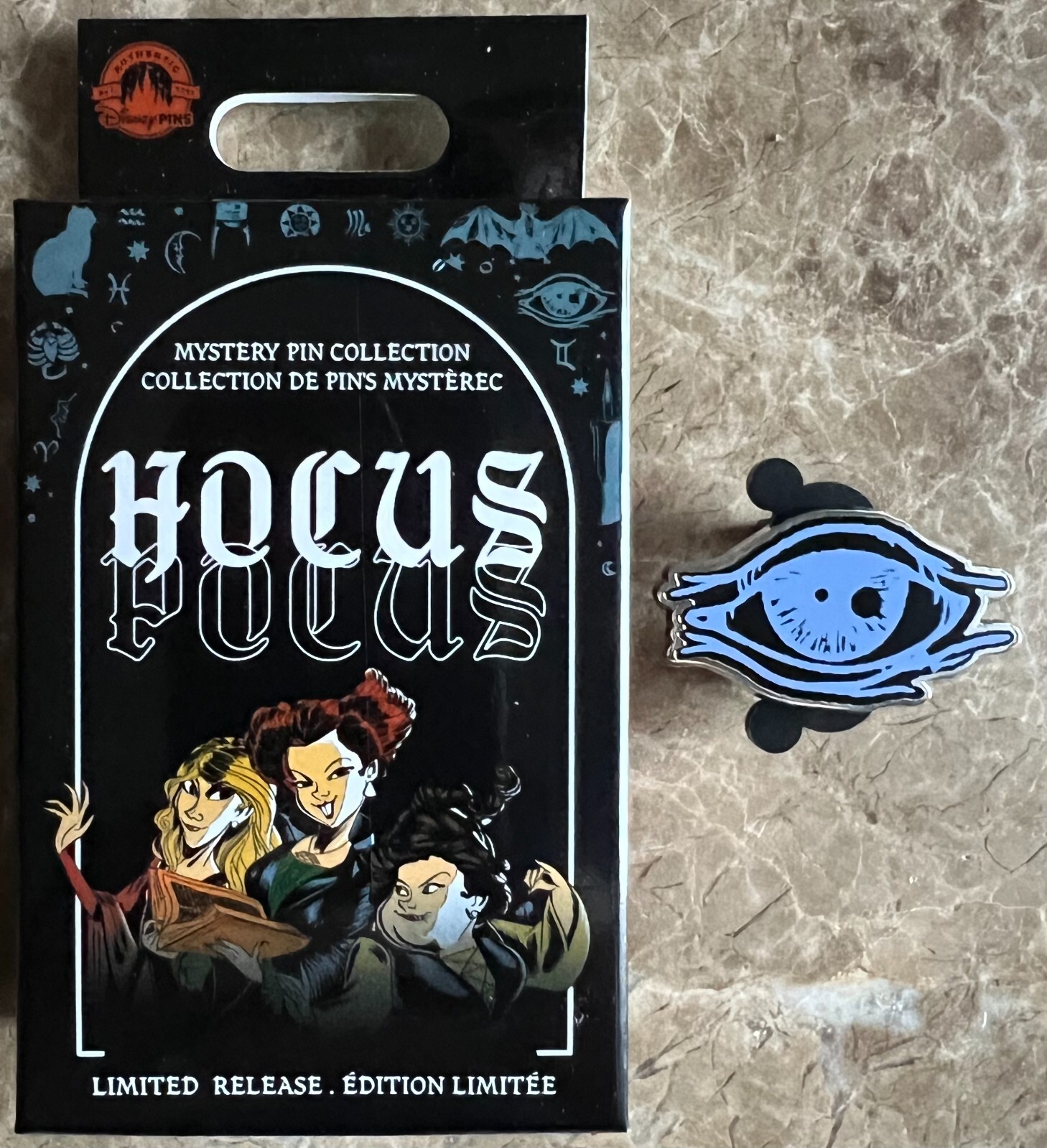 Disney 2022 Limited Release Hocus Pocus Mystery Black & Purple Eye Pin NEW