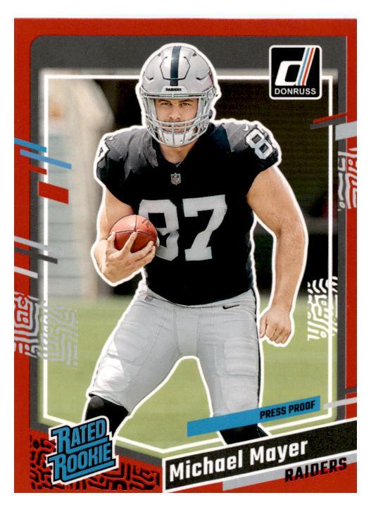 2023 Panini Donruss #361 Michael Mayer Red Press Proof Rated Rookie Raiders