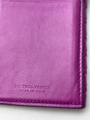 BOTTEGA VENETA Logo Intrecciato Bifold Long Wallet Leather Purple Italy - Picture 10 of 17