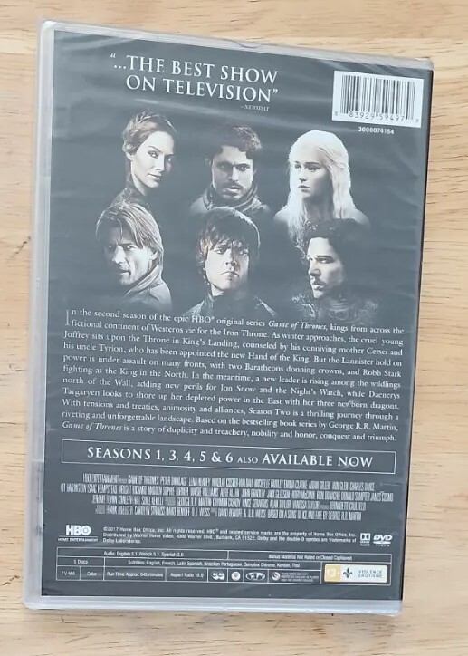 Game+of+Thrones%3A+The+Complete+Second+Season+%28DVD%2C+2017%2C+5-Disc