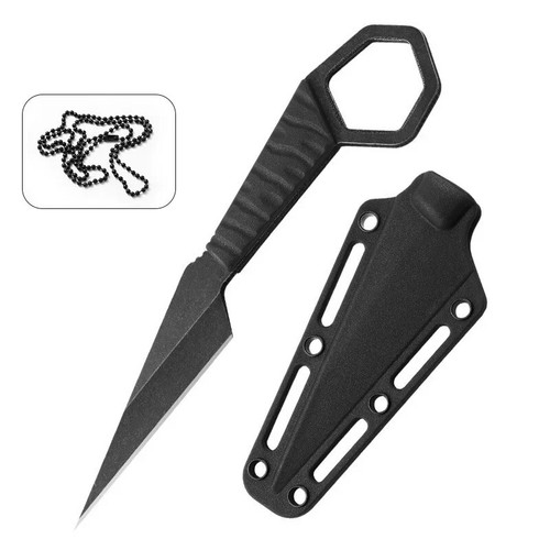 5CR13MOV Stainless Steel Sharp Small Fixed Blade Knife Camping Neck Knife - Picture 4 of 8