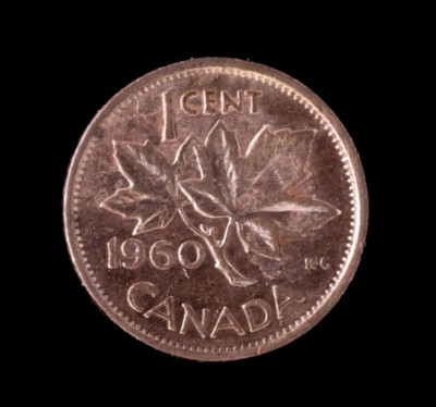 Canadian one cent 1960 [ Ca ¢ .01 ] 1 cent 1960, Canada - uCoin.net