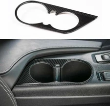 Carbon Fiber Car Front Water Cup Holder Cover Trim For Chevrolet Camaro 2017+