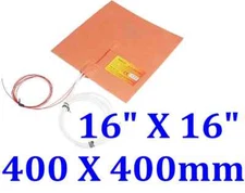 16" X 16" 400 X 400mm  600W w/ 3M w/ NTC100k Thermistor CE Silicone Heater