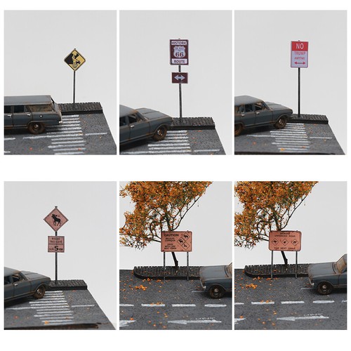 Diorama 1:64/72 Car Garage Road Sign Model Railway Layout Prop Display Model Toy - Picture 4 of 48