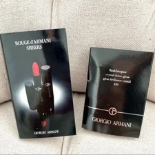 🖤 New 2 Pcs Giorgio Armani Sheers Lip Flash Lacquer Crystal Shine Gloss Sample
