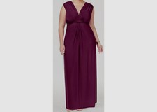 $80 Love Squared Women's Purple V-Neck Maxi Formal Dress Plus Size 2X
