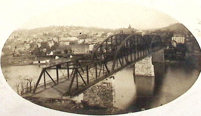 Morgantown WV New Bridge Over Monongahela River Aerial View RPPC 1909