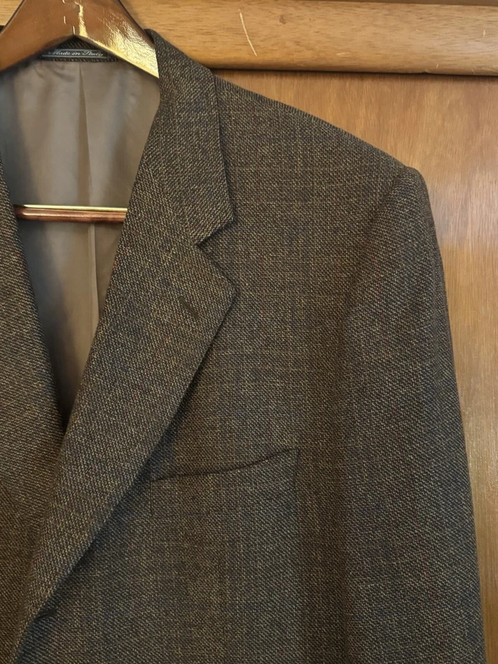 Blazer Corneliani a Cuadros Marrón Para Hombre Como Nuevo, Lana Y Cachemira, 54L EU/44L US Foto 3 de 4