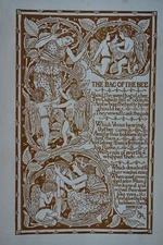 BAG OF THE BEE KATE LIGHT ORIGINAL CHROMO-LITHOGRAPH STUDIO 1895 HERRICK POEM