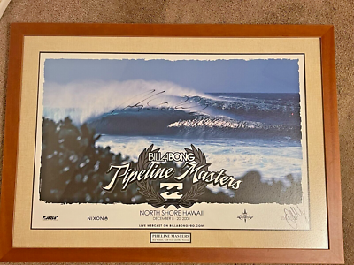 ANDY IRONS SIGNED BILLABONG PIPE MASTERS OFFICIAL POSTER AUTO SURF