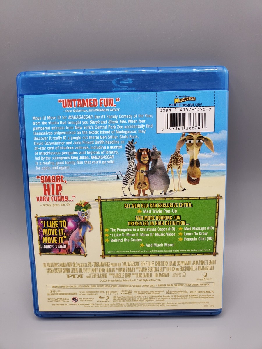 Madagascar Blu-ray Ben Stiller Chris Rock | eBay