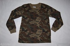 Boys L/S Tee Shirt ARMY GREEN  BROWN CAMO Chest Pocket XL 16-18