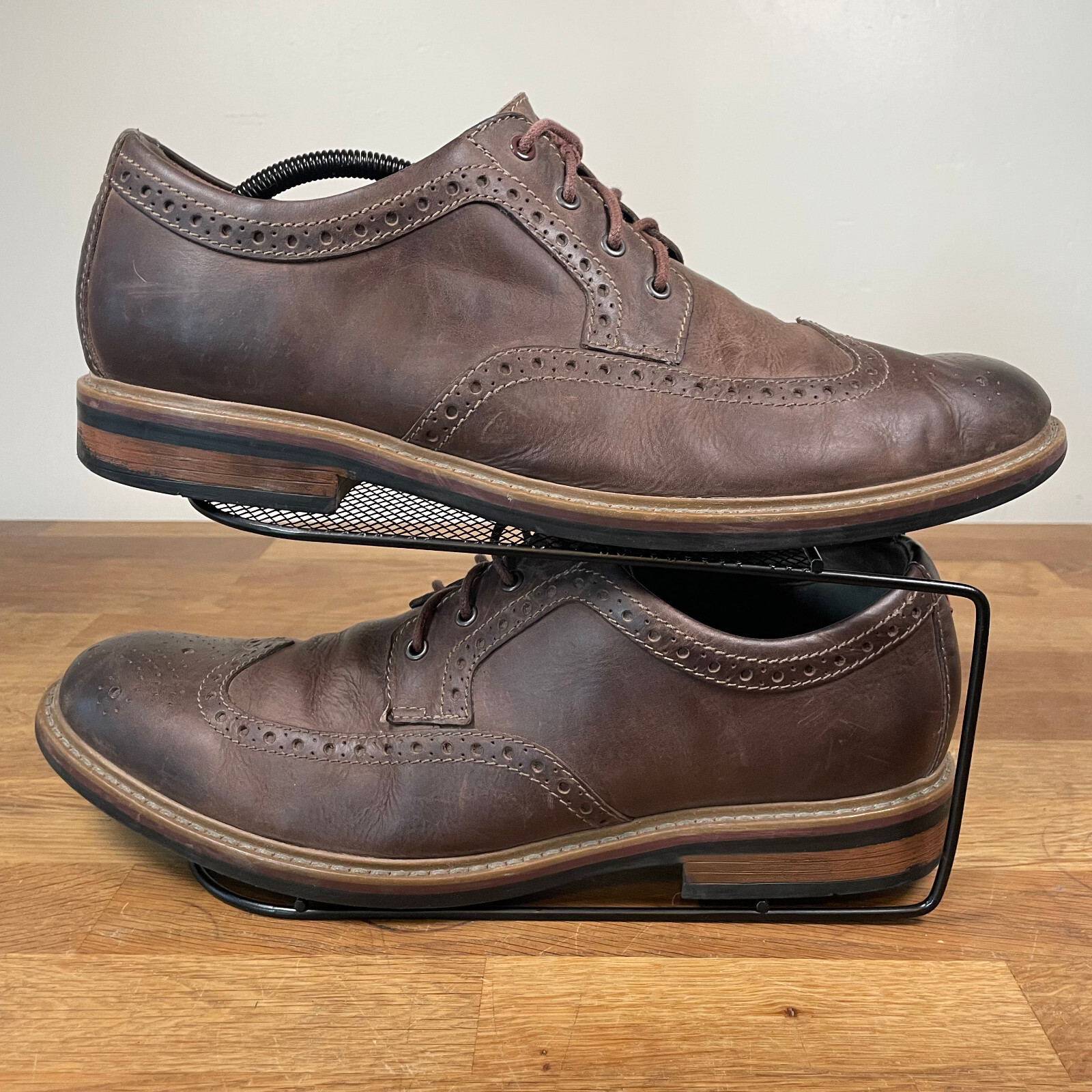 SAOLA Bostonian scarpe eleganti uomo 12 M Maxton Wing Oxford pelle marrone casual 26136623