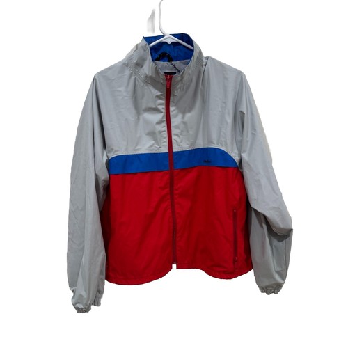 Helly Hansen, MENS USED VINTAGE HELLY HANSEN TECH RED,GREY & BLACK ZIPPER WINDBREAKER Large L