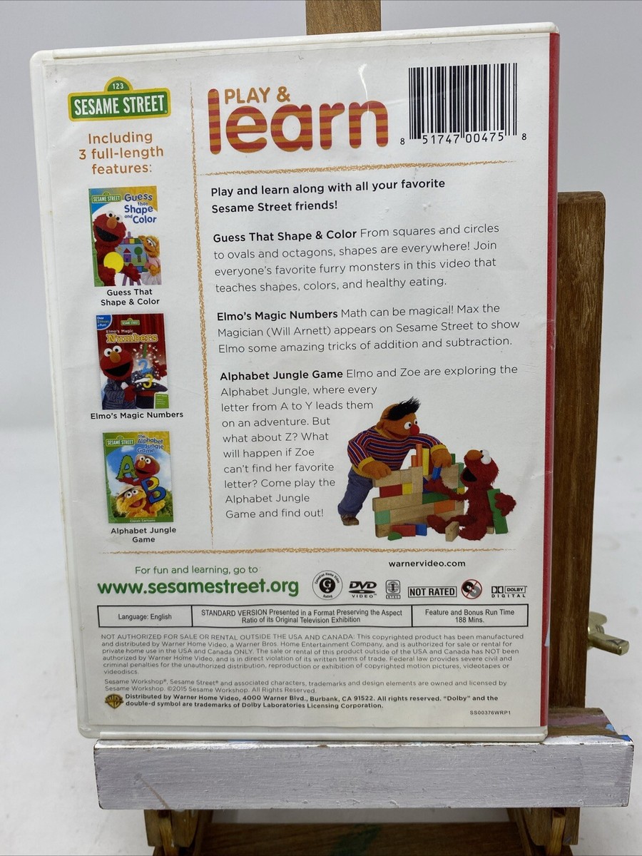 Sesame Street Play & Learn Math Literacy Imagination (DVD 3