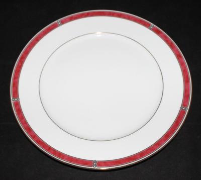 Christofle Porcelain China OCEANA ROUGE Red 7621 Dinner Plate, 10 1/2''