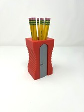 Giant Pencil Sharpener Desk Organizer Pens Or Pencils - Red