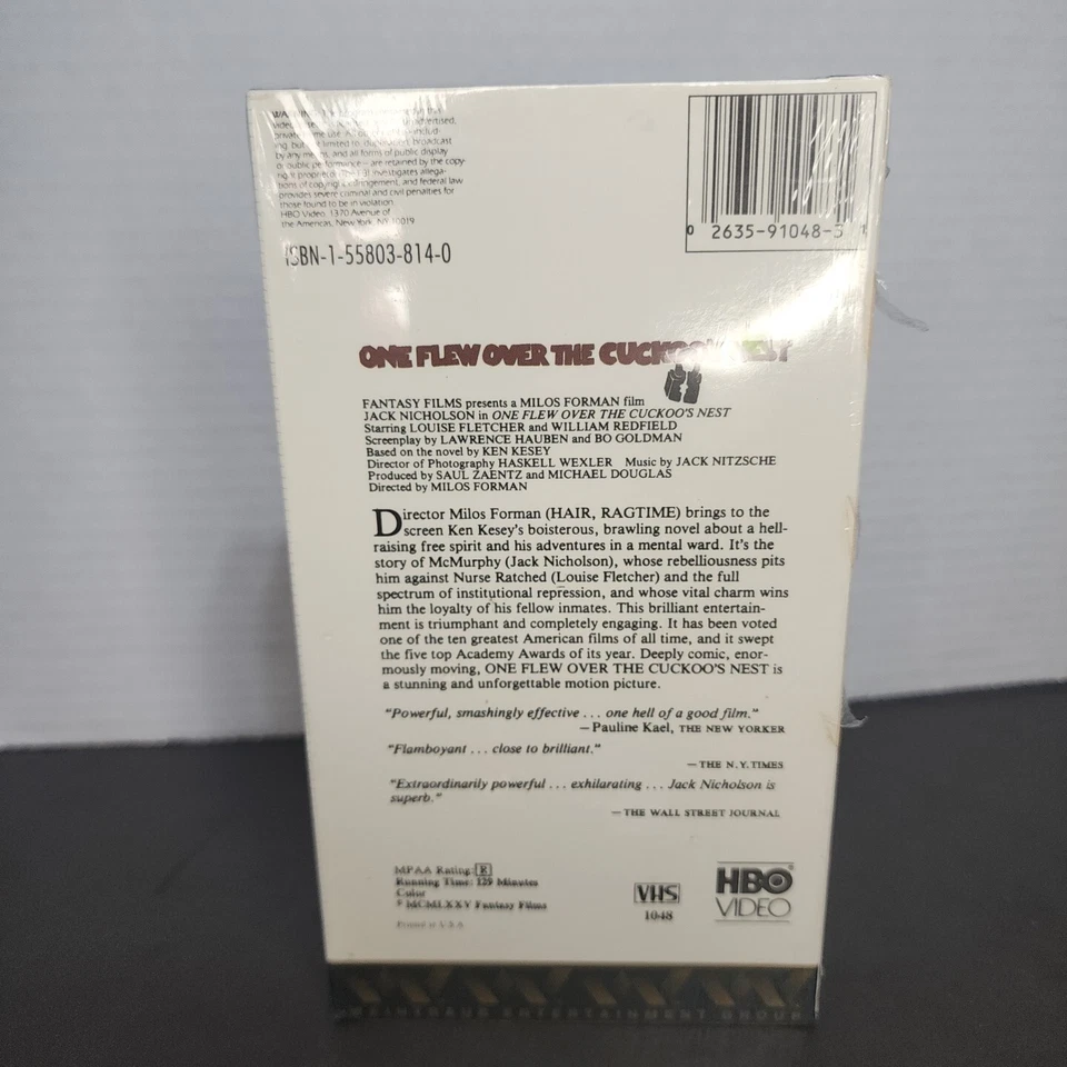 One Flew Over the Cuckoo's Nest VHS FACTORY SEALED Jack Nicholson HBO Video - Image 4 of 4