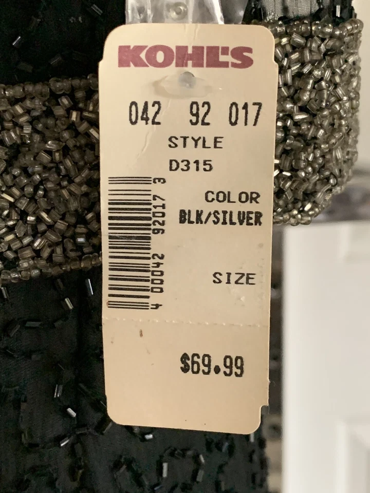 NUEVO CON ETIQUETAS Vestido Stenay by Patra Negro Plata Adornado con Cuentas Evento Cóctel Rodilla 10 Foto 4 de 4