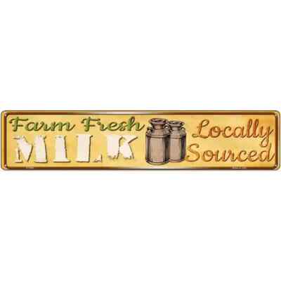 Farm Fresh Milk 3''x12'' metal street sign plaque Home Door Garage Wall Decor