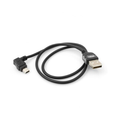 System-S Cavo dati USB tipo B a micro USB, cavo dati di ricarica, spina angolare a 90°, angolo di 90°, 25 cm