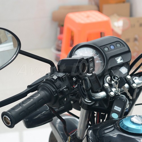12V/24V Dual USB Charger Motorcycle Cigarette Lighter LED Voltmeter Waterproof - Picture 2 of 7