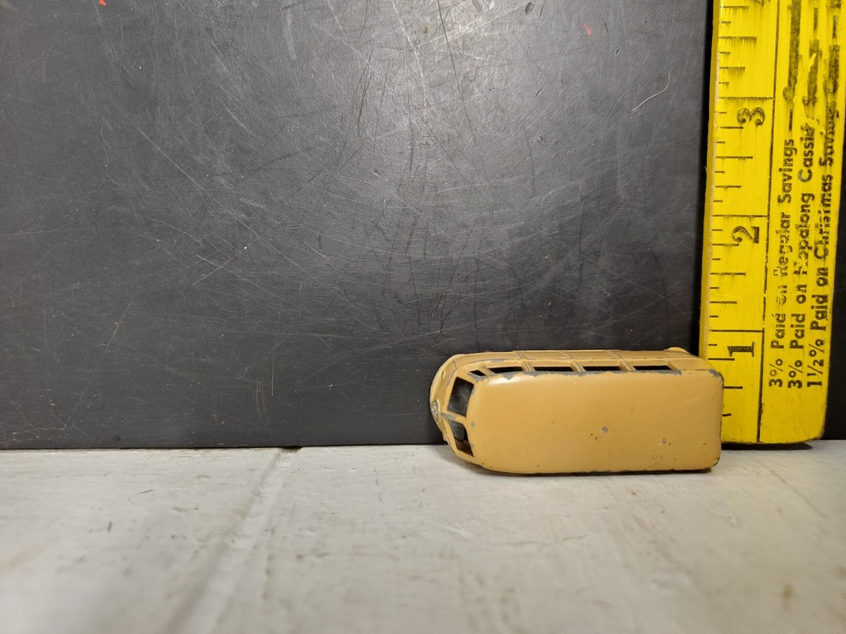 VINTAGE 50'S BUDGIE TOYS TAN VOLKSWAGEN MICRO BUS NO.12 MADE IN