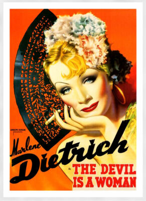 Marlene Dietrich Teufel ist eine Frau Film Retro Druck Poster Wandbild Bild A4+