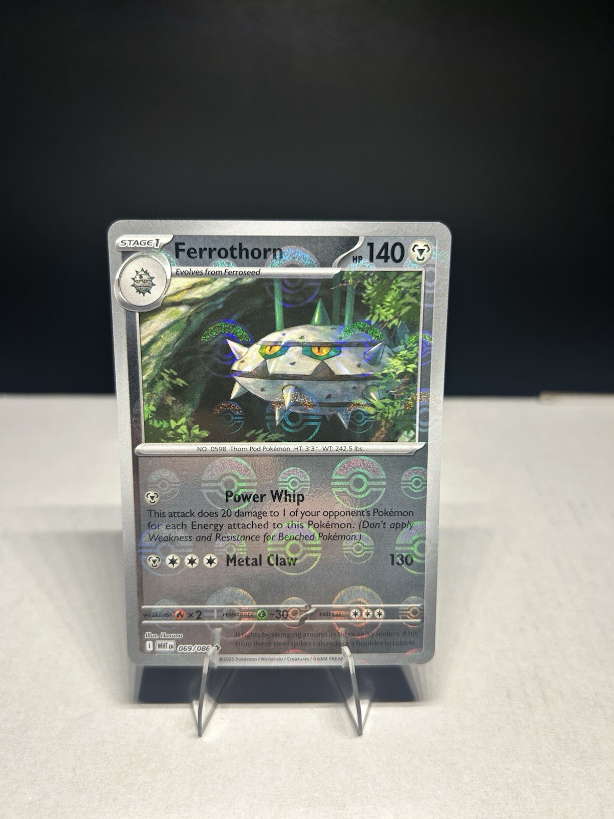 Ferrothorn 69/86 Holo Poke Ball White Flare SV Pokemon TCG