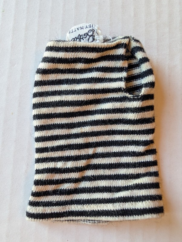 VINTAGE BARBIE Pak Black and White Striped Shirt