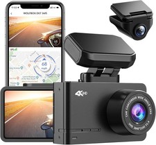 Wolfbox Dash Cam Front and Rear with WiFi Night Vision, and Loop Recording