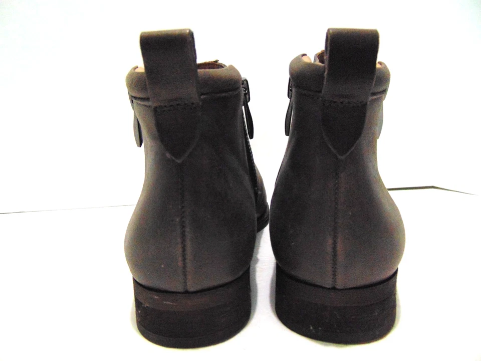 Botas de cuero Franco Sarto para mujer 8 marrón cuero de vaca cremallera lateral tobillo botas sin cordones Foto 4 de 4