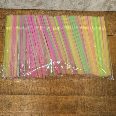 New APPROX 200 Straws Bendy Colourful Flexible Plastic Birthday Wedding Party